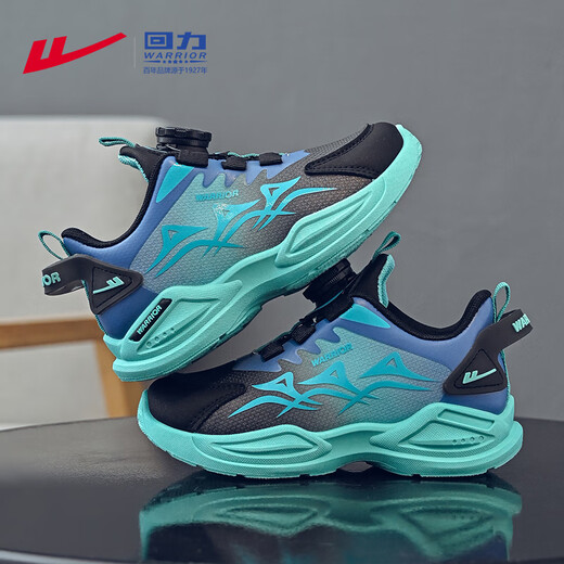 Warrior Children's Shoes Boys' Casual Shoes Spring and Autumn Knob Buckle Children's Sports Shoes WZ-1465 Black/Blue/Dark Blue 36