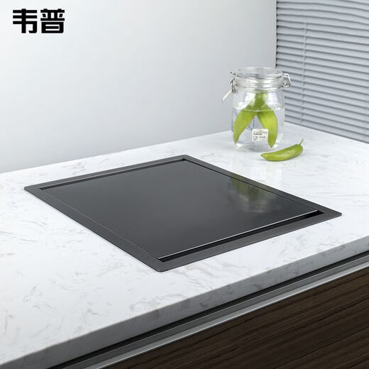 304不锈钢吧台隐形小水槽单槽中岛带阻尼盖板隐藏迷你洗菜盆 4839翻盖款洗杯器阻尼款+升降冷