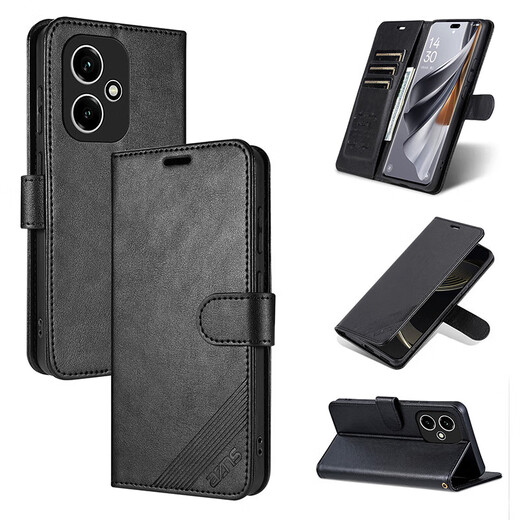 Yazunshi Honor 400 mobile phone case clamshell leather case DNN-AN00 protection and anti-fall 5G front and rear all-inclusive soft shell honor400 rollover wallet style retro business men and women new high-end Honor 400 black