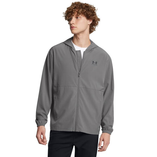 UNDERARMOR Autumn and Winter Vibe Windbreaker Men's Woven Sports Casual Jacket 1386555 Gray 025 L