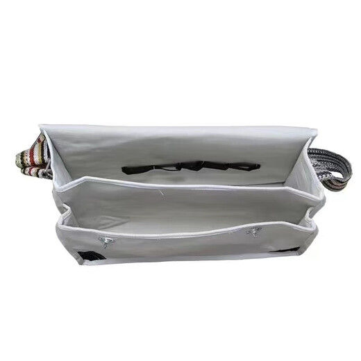 Meikejie one-shoulder thickened construction site wear-resistant white multi-functional bricklayer repair tool bag canvas white 40*12*30CM