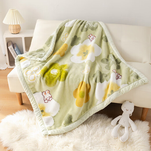 Children's Raschel thickened blanket double-layer thickened baby blanket baby blanket kindergarten autumn and winter air-conditioned fleece blanket fresh and blossoming 200x230cm/about 6.5Jin Jin equals 0.5kg