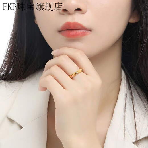 FKP ancient simple filigree enamel ring hollow light luxury ring women's ring as a gift for your girlfriend. The same style as the beautiful number Seven Fat Donglai