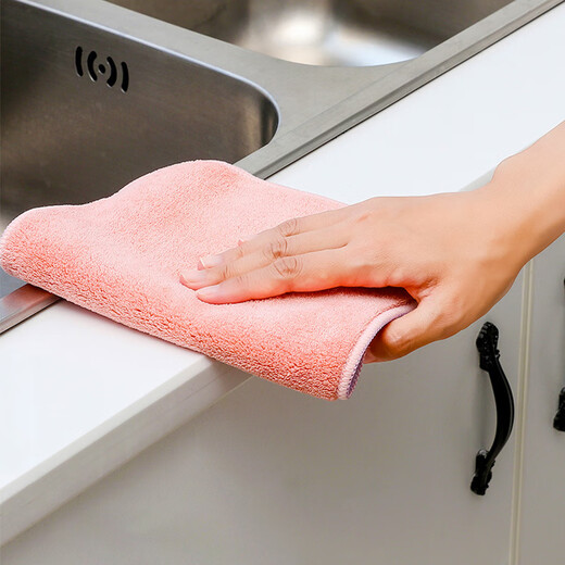 Aimili's home milk tea shop catering rags commercial kitchen absorbent coffee bar towel restaurant linen small double-sided two-color 10 pieces 20*30cm