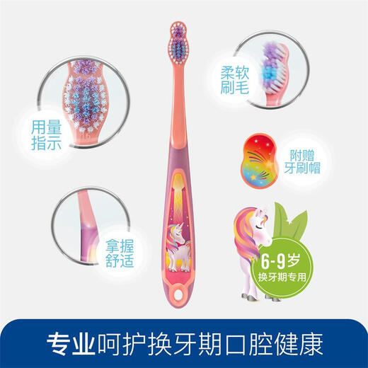 Jordan Sam's same style medium and large children's fine soft bristle toothbrush 6-9 years old A style 2 pack