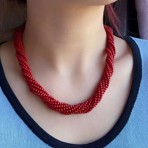 Giventi GEFIODEY pink natural Italian coral red bracelet 108 beads necklace bracelet set animal year gift woven original multi-strand necklace 45 cm comes with special guarantee
