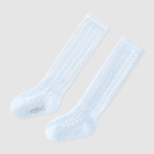 YEEHOO same model in the store, children's socks, summer anti-odor breathable baby knee socks, calf socks, two pairs, white and blue, 2 pairs, 7-17cm, 2 pairs, one size fits all, recommended foot length 14-16cm, 3-5 years old