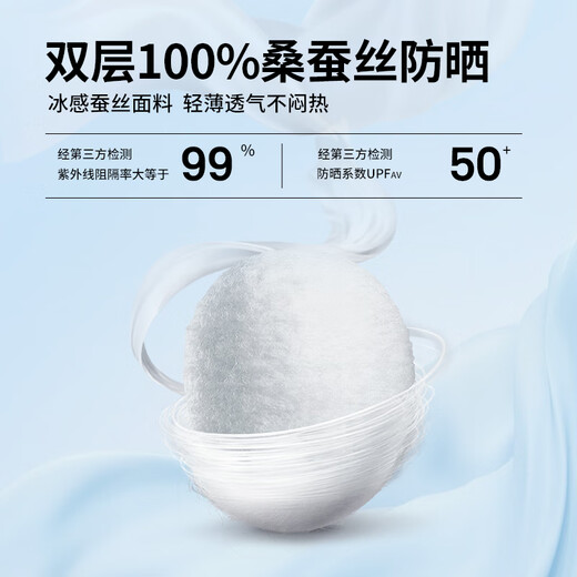 Wansheng spring and summer silk sun protection mask, anti-UV, windproof and warm, 100% mulberry silk, high-looking sun protection mask for women