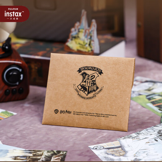 Fuji (FUJIFILM) one-time imaging photo paper wide format five-inch film wide 300/210/400/evo instant camera link wide mobile phone photo printer photo white border (20 photos) storage box + warm orange moment photo album + refrigerator magnet + frame sticker