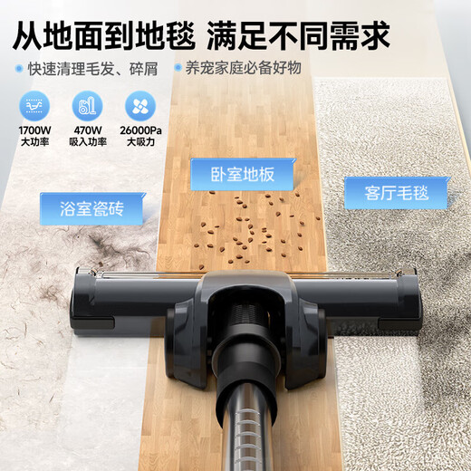 SUPOR vacuum cleaner household horizontal large suction multi-functional carpet cleaning machine one-button automatic take-up dust removal and mite removal high-power all-in-one machine cost-effective 26KPa*2.5L large dust cup 89A