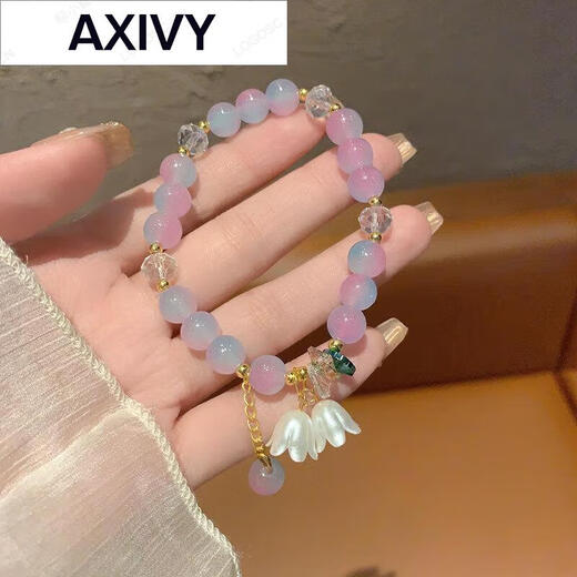 Axivy Новая китайская стеклянная бусинка из цветочного браслета долины. Кристаллический браслет.