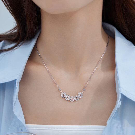 Lukfook Jewelry Platinum Necklace Qianduoduo Platinum 950 Scale Copper Coin Necklace Price Approximately 8.73g