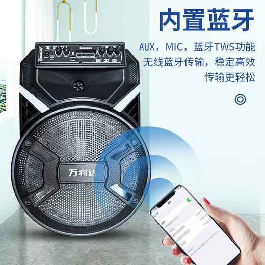 Malata (Malata) M+9401 outdoor performance trolley speaker electric acoustic guitar folk singing instrument speaker square dance street audio 12-inch dual microphone