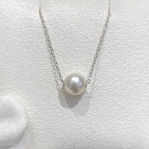 Cipu Japanese akoya natural seawater pearl necklace Passepartout pendant heavenly grade perfect round aurora flawless single 8-9mm silver chain