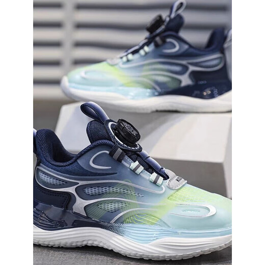 Dr. Jiang Boys 'Schuhe 2024 Winter neuer Teenager plus Samt zwei Baumwollschuhe mittelgroße Kinder-Laufschuhe Kindersport L9903-1 Hellblau (Winternetz) plus Samt 30 Standardgröße [Schuhlänge 19,3 cm]