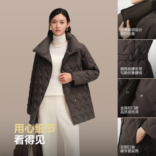 Bosideng 25-year-old goose down jacket for women autumn and winter thin lapel loose short business commute versatile jacket