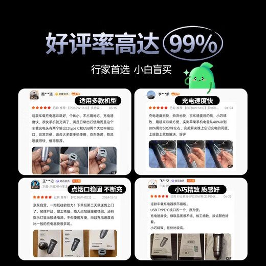 Lulian Sales NO.1 Car Charger Cigarette Lighter Super Fast Charging Converter Plug One to Two PD30W Suitable for Apple 17 Huawei Xiaomi Car