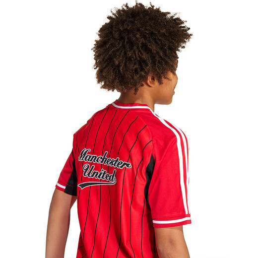 Adidas (adidas) children's clothing 25 autumn children's Manchester United casual cultural shirts big children's football sports short-sleeved shirts jersey JN2908 JN2908 Manchester United Red 128