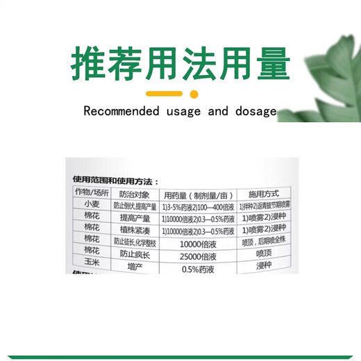 Chlormequat control growth drug dwarf green Zhuang control vigorous growth and shrinkage of peanuts, corn, rice and sweet potato crops for agricultural use 500g/1 bottle