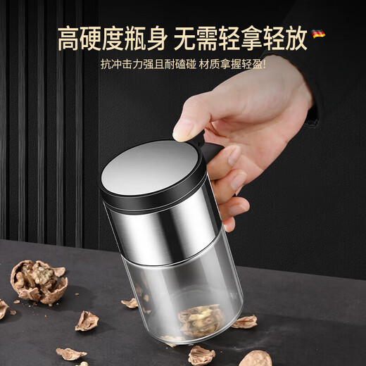 ZWILLING seasoning box set household combined kitchen storage box jar seasoning bottle MSG salt jar seasoning jar sealed seasoning jar with base 3-piece set 300ml high borosilicate + with 1 304 spoon