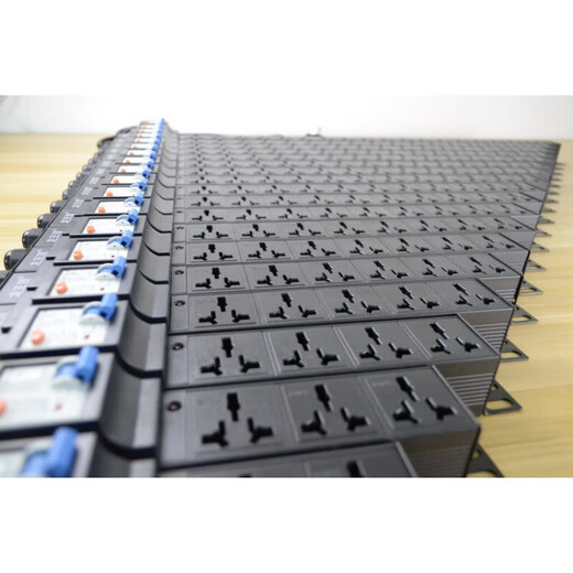 工业排插座大功率轨道接线板防漏电短路过载PDU机柜电源条fc yc1位带漏电保护无电源线