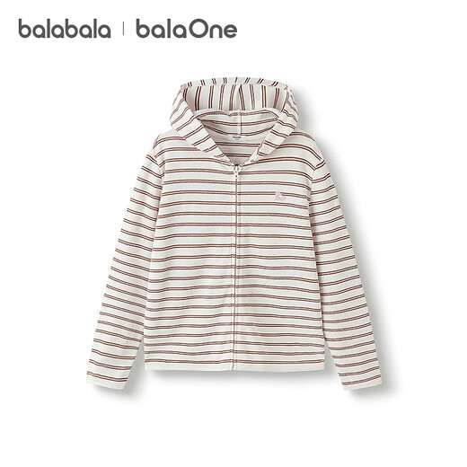 巴拉巴拉童装女童长袖t恤儿童2025新款秋装大童条纹开衫洋气上衣 白红色调00416 110