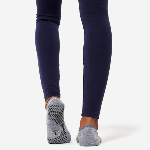 Decathlon Women's Anti-Slip Socks Yoga Pilates Floor Elastic Band Silicone Dot Adult Sports Socks-4524668 Gray Size 35~38