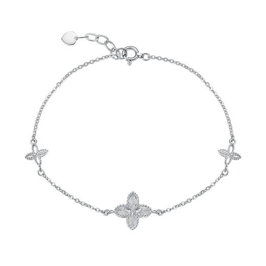 Meluxe pt950 platinum necklace for women, platinum four-leaf clover clavicle chain, birthday gift for wife, bracelet, about 2.48g, about 16+2cm long