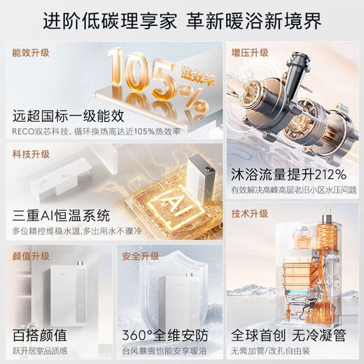 COLMO Polaris water heater C2 state-subsidized trade-in 16-liter natural gas gas first-class energy-efficiency condensing thermostat innovative condensing-free tube booster JSLQ27-C2