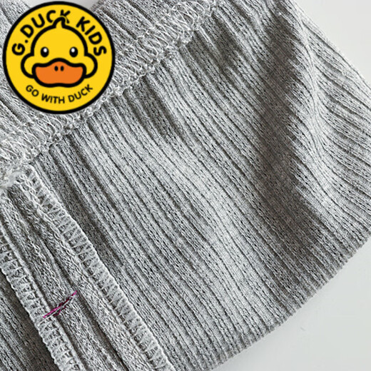 G.duck女童夏季薄款0-3岁宝宝七分裤弹力可开档689个月婴幼儿裤子 蘑菇七分裤 灰色 【可开档】 85 cm 建议年龄12-18个月