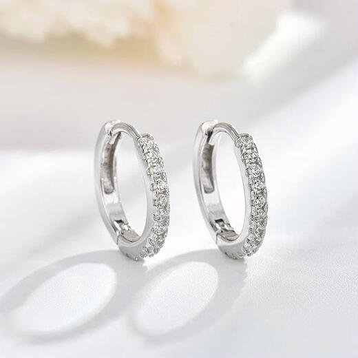 Nilan Fat Donglai's same style pt950 platinum earrings for women PT950 earrings niche design 2024 new earrings for friends, full of diamonds