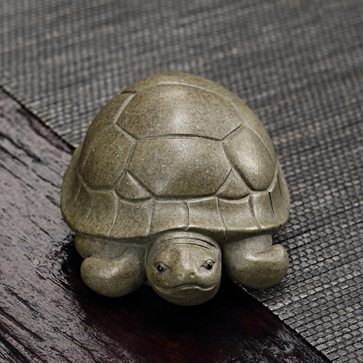 Tianshengtang Turtle Zisha Tea Pet Wenwan Small Tea Play Ornaments Fine Tea Table Tea Tray Ornaments Yixing Handmade High-end Longevity Turtle Tea Pet Qingduan Clay