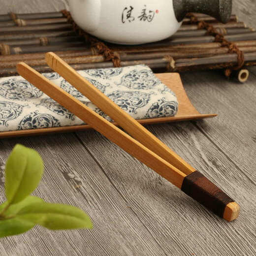 Tea clip, tea tweezers, short handmade bamboo green washing cup clip, tea leaf clip, bamboo tweezers, tea cup clip, Kung Fu tea ceremony, small fine fragrance clip, about 13cm