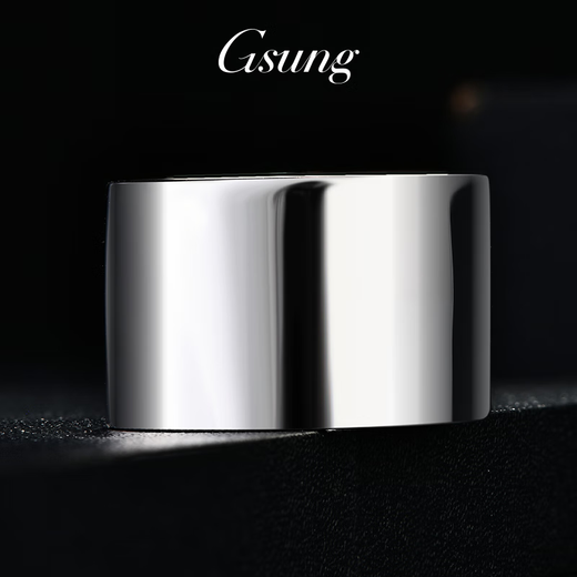 GsunG platinum wide ring men's new pure platinum PT950 fashionable and atmospheric glossy inner arc ring Chinese Valentine's Day gift. Priced by gram. Contact before bidding.