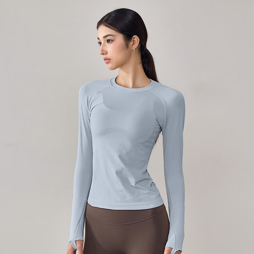 LULULMCCTN High Elastic Fitness Top Women's Slim Fit Running Pilates Professional Training Sports Bottoming Long Sleeve T-Shirt Yellow XL