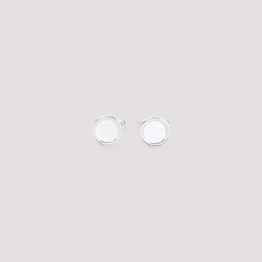 Giorgio Armani Silver Perle Geschnitztes Manschettenknopf -Accessoires Giorgio Armani gleiches Design Weiß U0002 Optical White Unica
