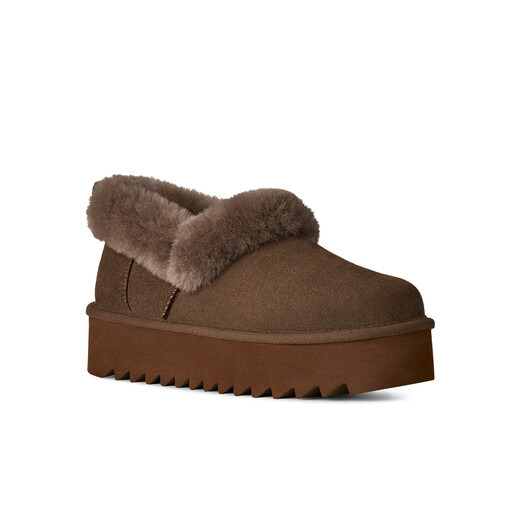 UGG autumn women's comfortable furry collar thick-soled round-toe casual lazy furry shoes 1166733 DRKT | dark toffee brown 38 The shoe is a little small, it is recommended to take a larger size