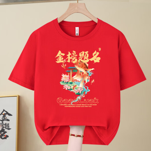 今诩高考专用班服家长送考2025T恤短袖衣服中考必胜加油定制 高考胜-829-红色 S /(80-95斤)