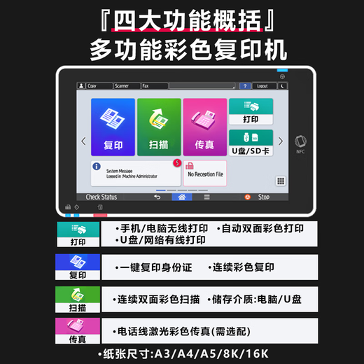 Wanshi Rongguang C2503 6055 5503 6004 black and white remanufactured printer 6054 commercial all-in-one large a3 color a4 digital laser office dedicated multi-function copier three/four paper box model (comes with high cover document feeder) color C2503 25 pages/minute for 10 people office