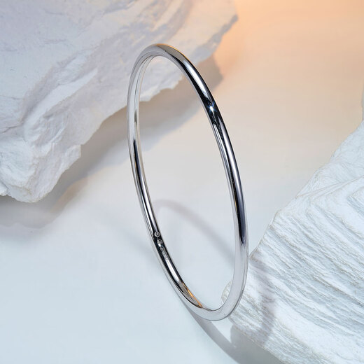 Meluxe Mei Nei spot sparkling PT950 platinum bracelet bracelet bracelet versatile plain ring bracelet solid birthday gift 19.07g-58mm