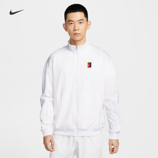 Nike Men's Thin Velvet Tennis Jacket Winter Knitted Retro Mesh Jacket NIKE HERITAGE FZ6926 100 White/White XL