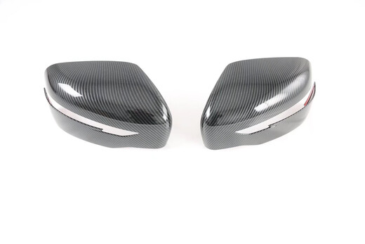 Yusenyi Navarre modified rearview mirror cover chrome-plated rear cover Tuda reversing mirror cover decorative sticker protective cover carbon brazing rearview mirror cover carbon fiber pattern low configuration