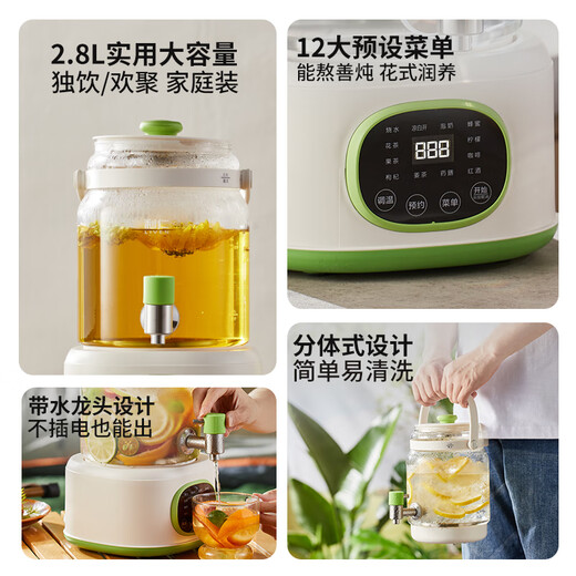 Liven health pot flower tea bucket kettle teapot glass 2.8L with faucet camping flower teapot office thermostatic kettle stew all-in-one household electric kettle SH-D2855