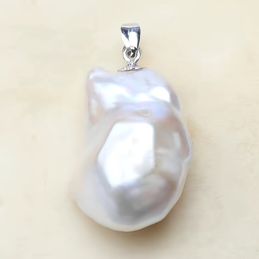 Freshwater Pearl Baroque Pearl Pendant Matches Summer Black T-Shirt Artifact Holiday Birthday Father's Day Gift White Bus Pearl Silver Pendant