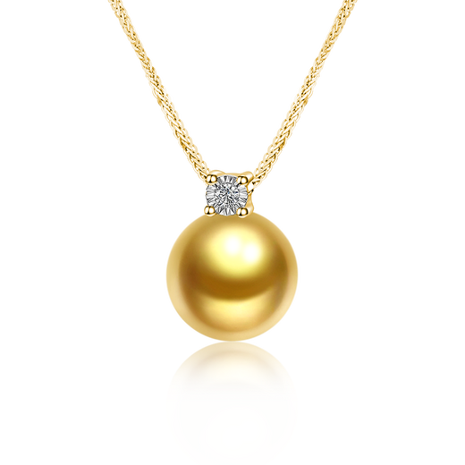 LAPRAFANY/Laibofen Gilder South Sea red gold bead pendant necklace 18K gold thick natural seawater pearls 12-13mm Gilder five-star red gold free 18K chain