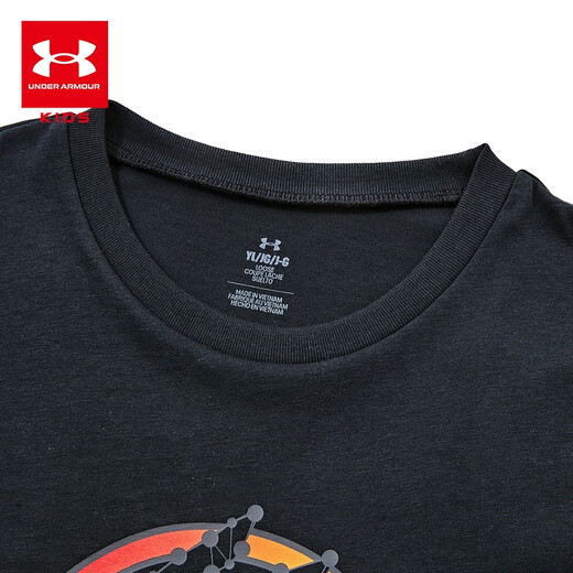 Under Armor Curry Series Boys' Casual Sports Round Neck Short-Sleeved T-Shirt Children's Clothing Summer Short-Sleeved T1390410 Black