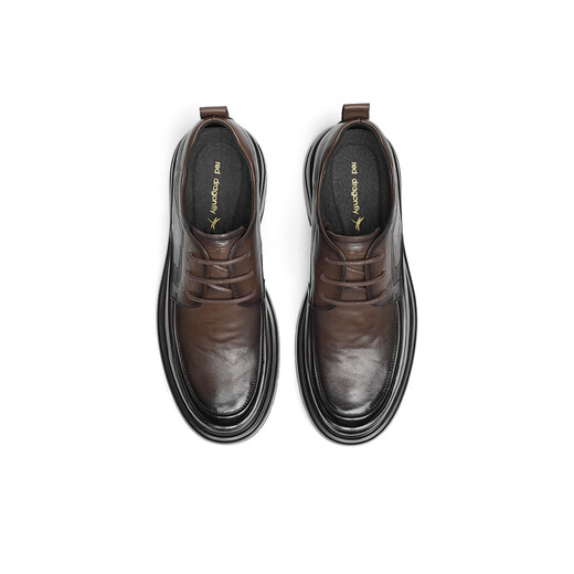 Red Dragonfly high-end leather shoes 25 autumn business formal men's thick sole heightening casual leather shoes WTA35052 brown 40