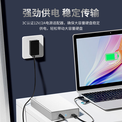 蓝硕移动硬盘大容量3.5英寸高速USB3.1机械企业级存储Type-c桌面存储外接 深灰色 6TB