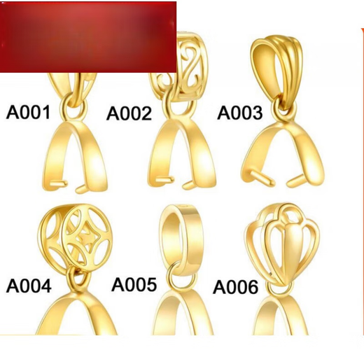 Handi Crown 18K gold buckle jade pendant clip buckle with melon seed buckle on both sides thick beeswax jade chain 18K rose gold A003_Straight grain_Front and back holes_Regular style