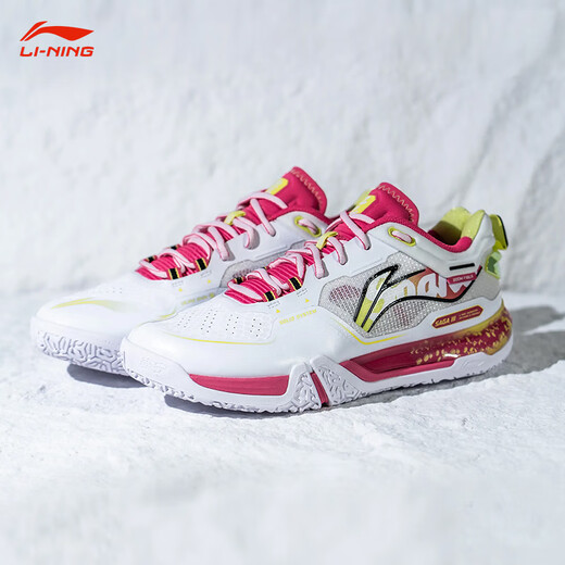 Li-NING (LI-NING) ground-mounted flying 3PRO badminton shoes 2025 new professional competition training carbon plate shock-absorbing anti-slip sports shoes AYAV001-5 standard white/light lemon yellow Year of the Snake limited edition 42 (265mm) 9